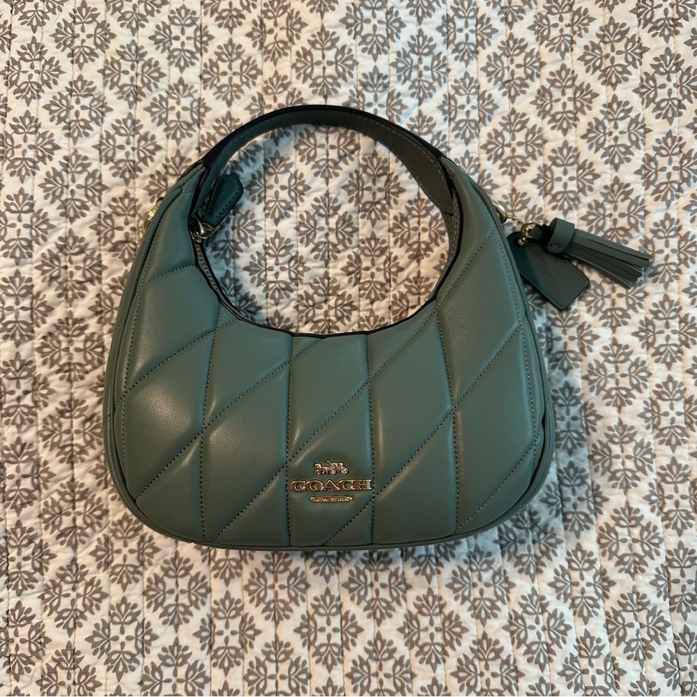 Coach Carmen Mini Crossbody Bag With Quilting —Gold/Sage